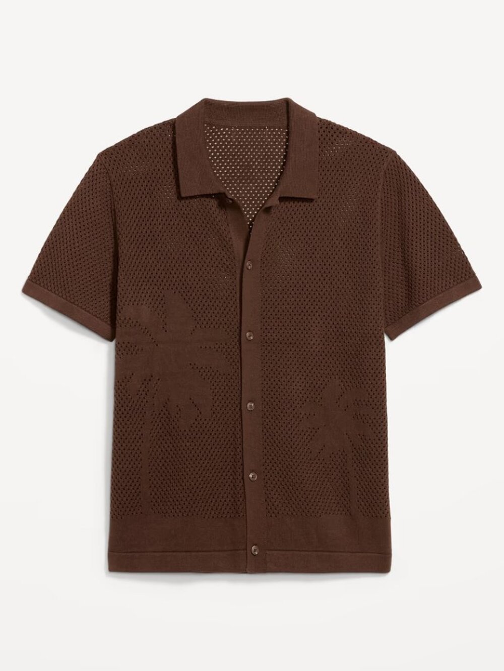 Old Navy Men's Large Short Sleeve Button Down Open Knit Polo Shirt-New with Tags
